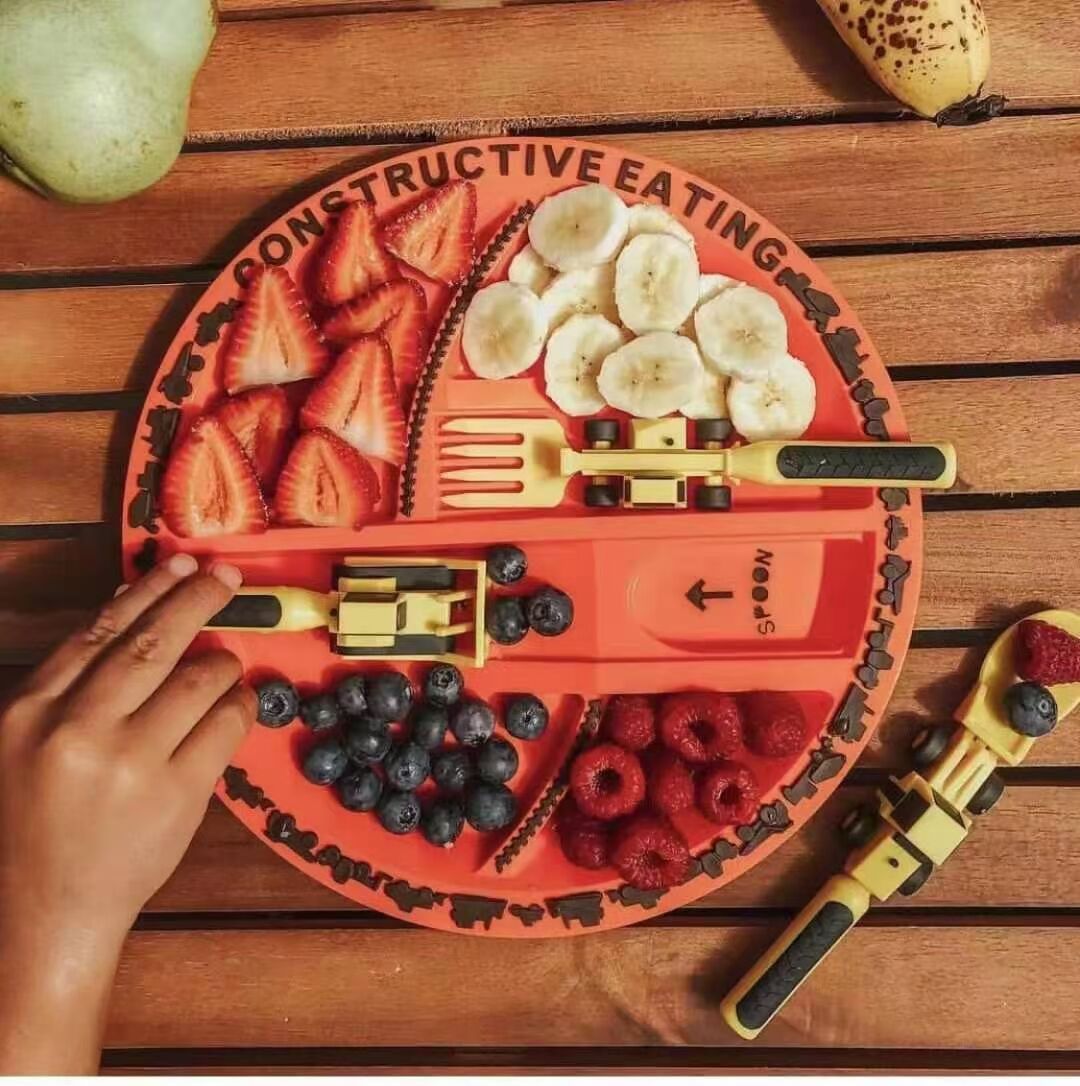 Dinneractive Combo With Utensil Set Excavator Spoon Cutlery Set