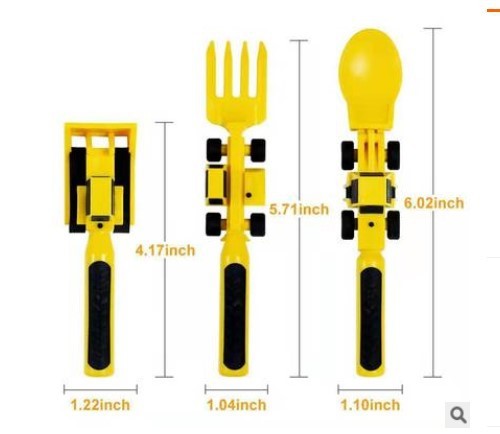 Dinneractive Combo With Utensil Set Excavator Spoon Cutlery Set