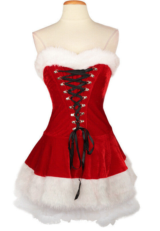 Women’s Adult Santa Claus Tube Top Costume Dress