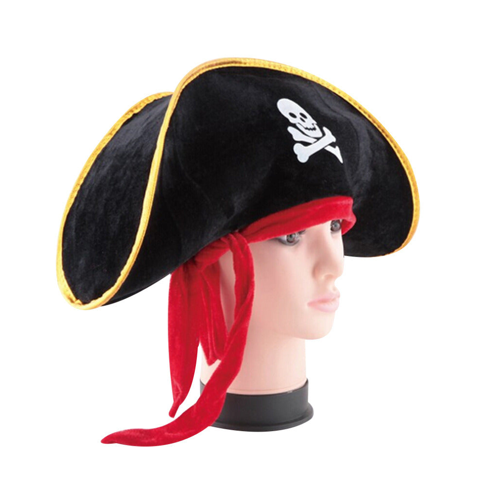 Halloween Pirate Skull Print Costume Hat