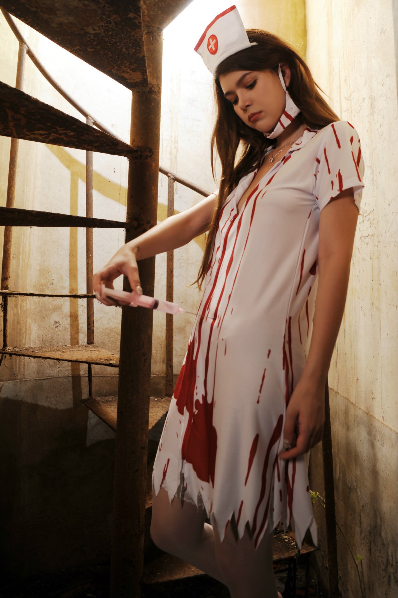 Bloody Zombie Nurse Halloween Cosplay Costume