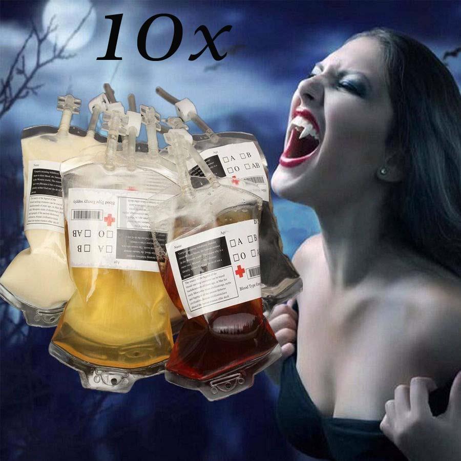 Halloween Vampire Blood Drink Bags Transparent Beverage Pouches