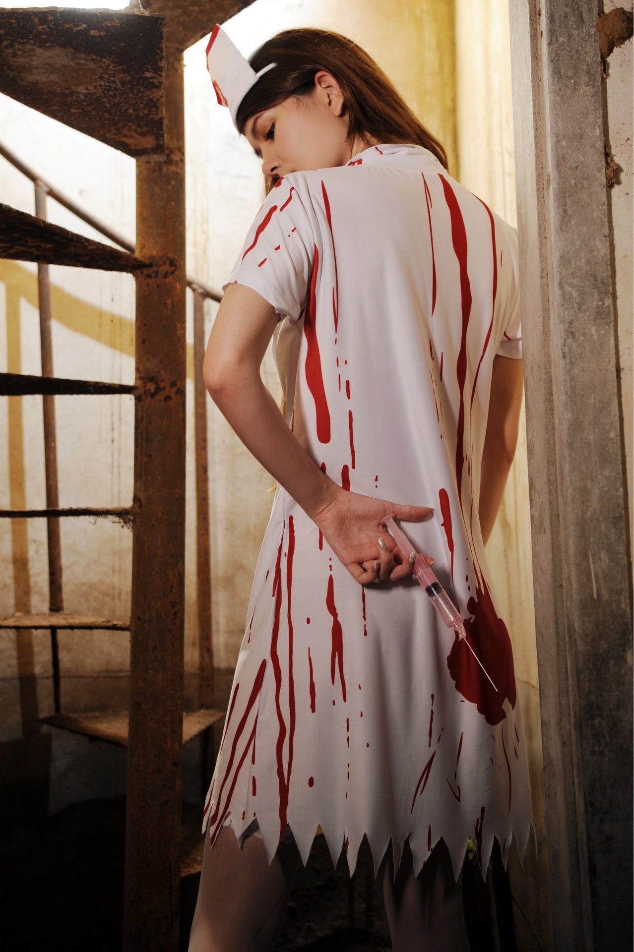 Bloody Zombie Nurse Halloween Cosplay Costume