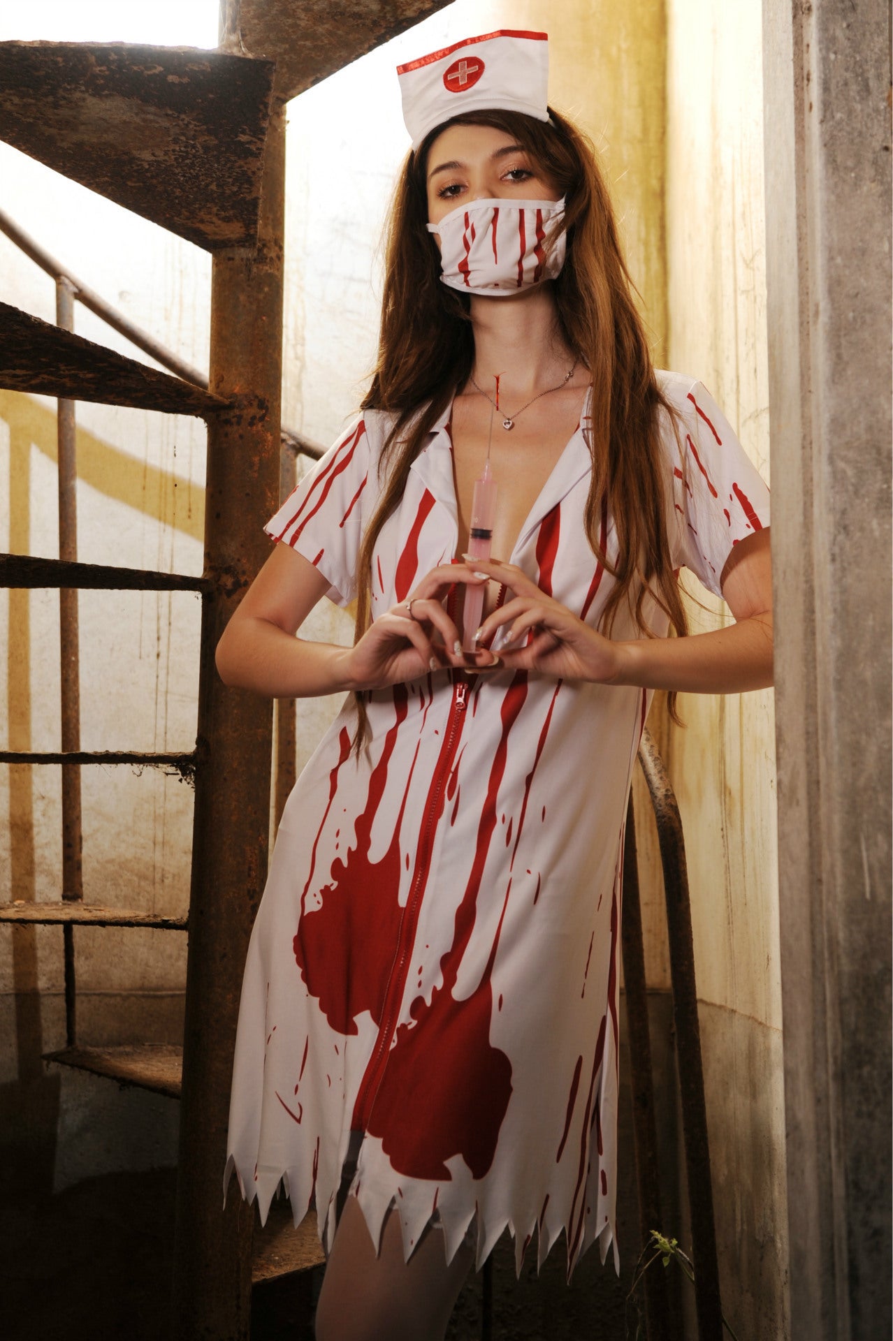 Bloody Zombie Nurse Halloween Cosplay Costume