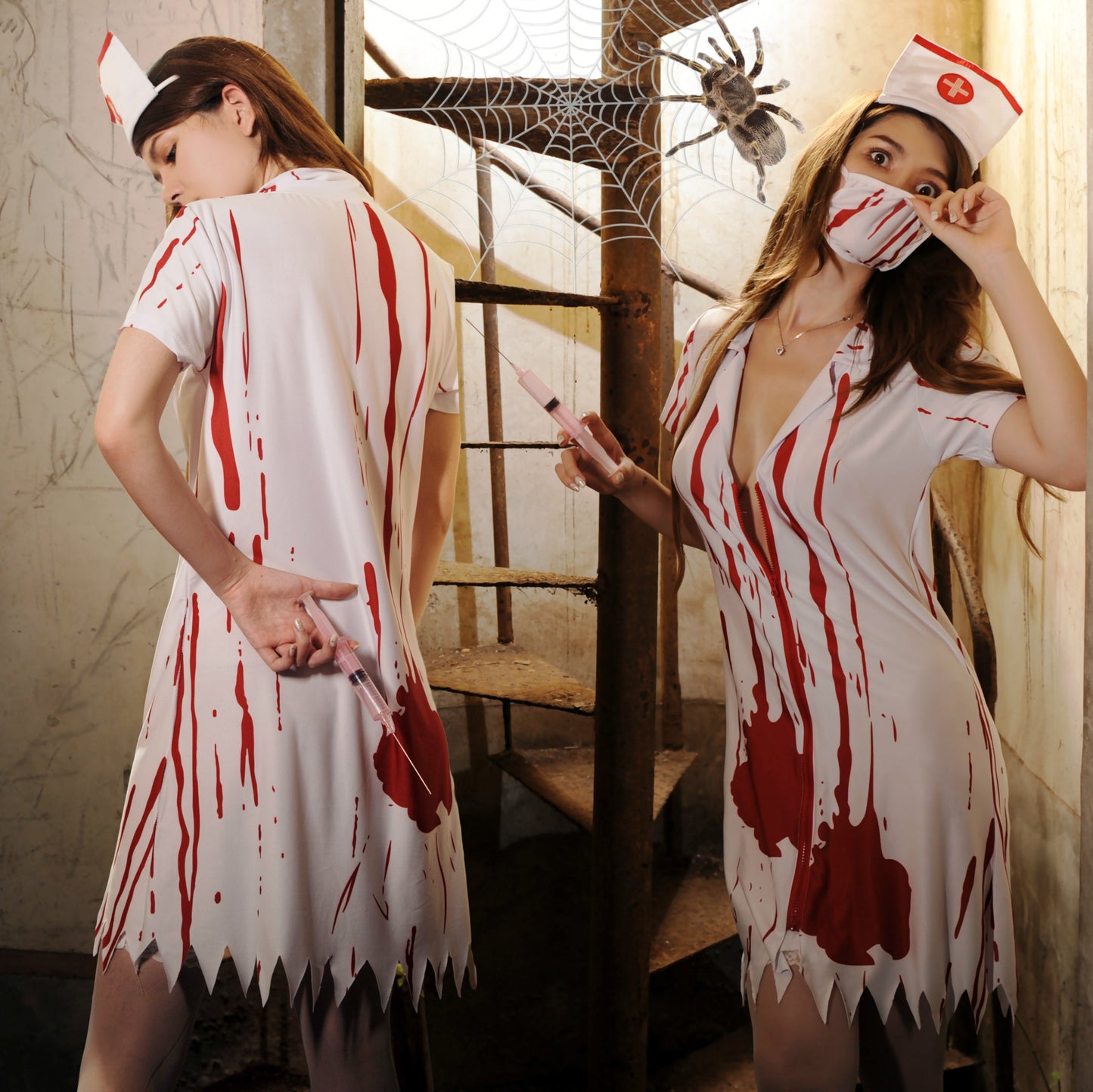 Bloody Zombie Nurse Halloween Cosplay Costume