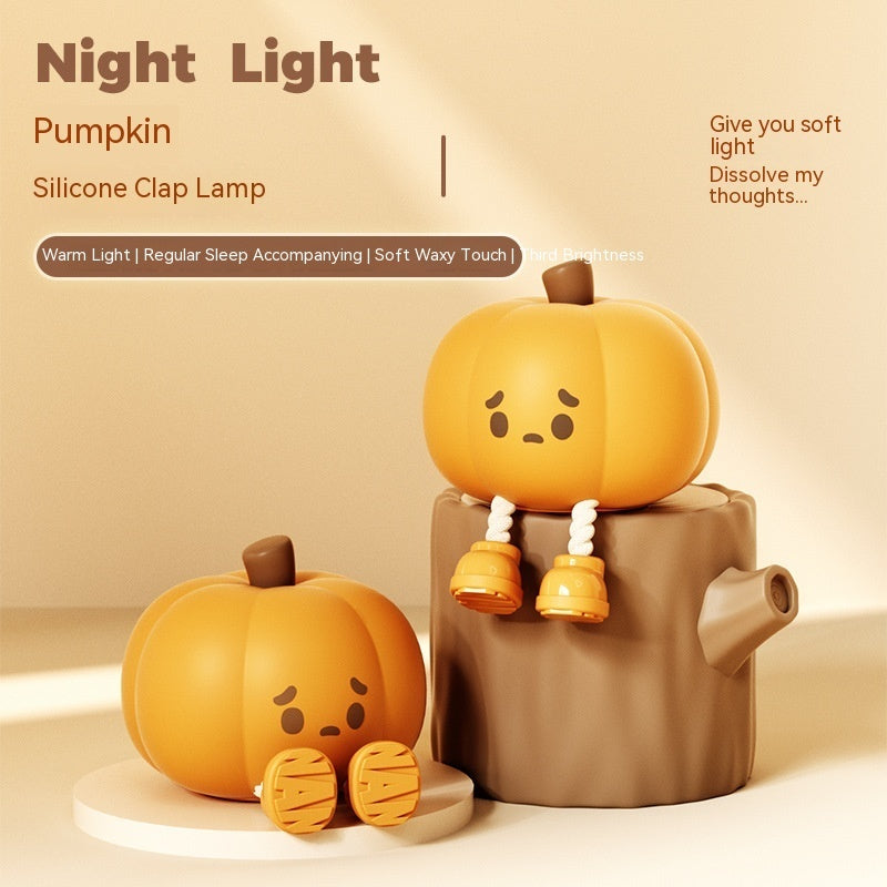 Halloween cute Pumpkin Silicone Night Light Lamp