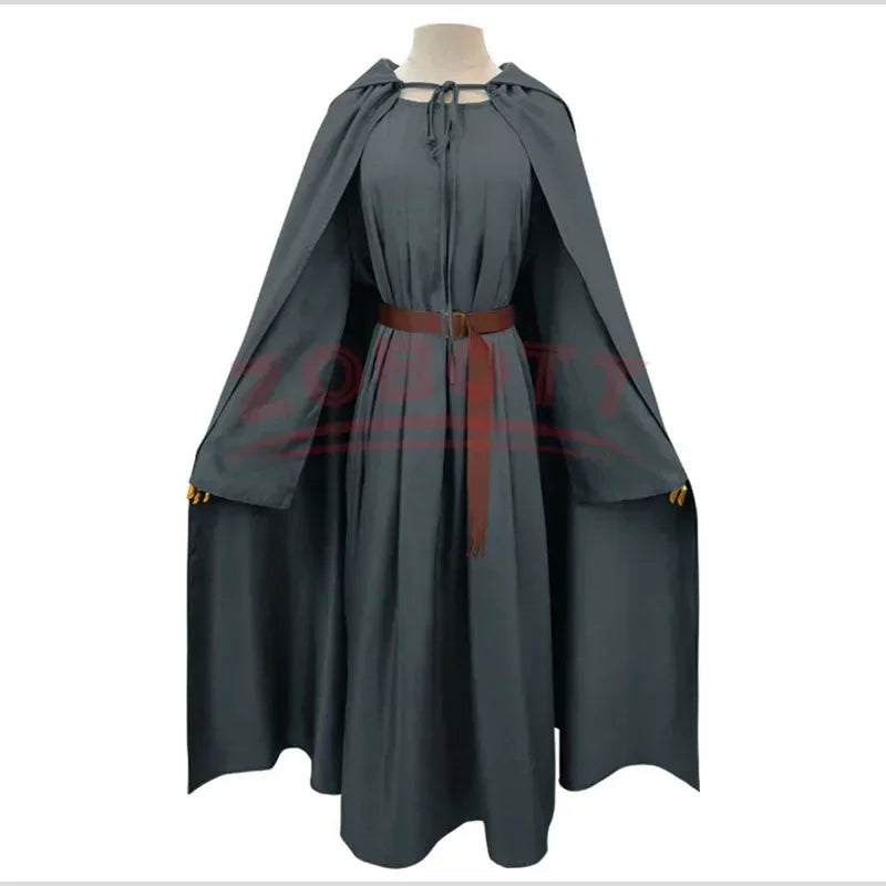 Gandalf Cosplay Costume The Lord of the Rings Men Sorcerer Uniform Thin Cotton and Linen Cape Hat Suit Performance Clothing