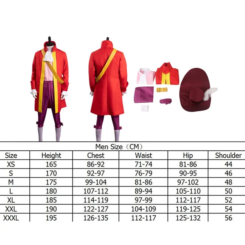 Captain Hook Cosplay Pirate Disguise Costume Pan Hat Adult Men Coat Pants Outfits Halloween Carnival Party Suit