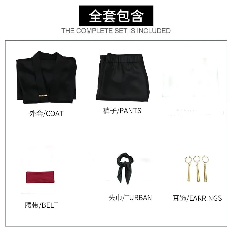 The whole series Anime Roronoa Zoro Cosplay Costume Uniform Green Coat Belt Pants Head Scarf Roronoa Zoro Wig Earrings Halloween