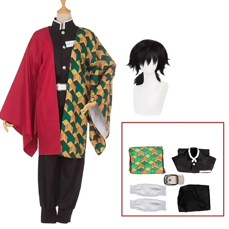 Anime Demon Slayer Kimetsu No Yaiba Tomioka Giyuu Cosplay Costume Men Kimono Uniform Halloween Carnival Party Costumes