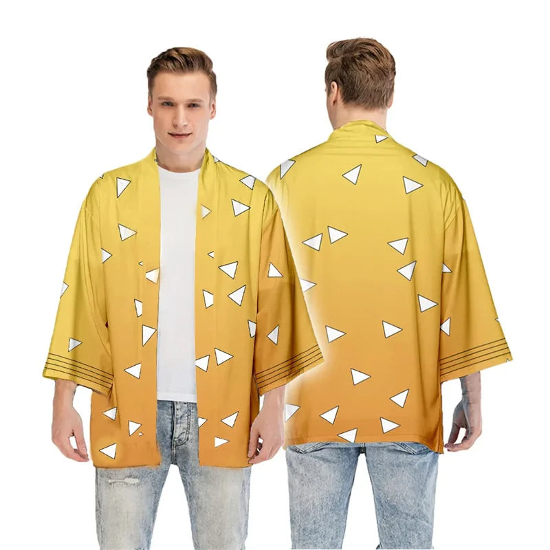 Kimetsu No Yaiba Nezuko Tanjirou Kimono Haori Cloak Cosplay Costume Halloween Adult Child Anime Costumes Cape