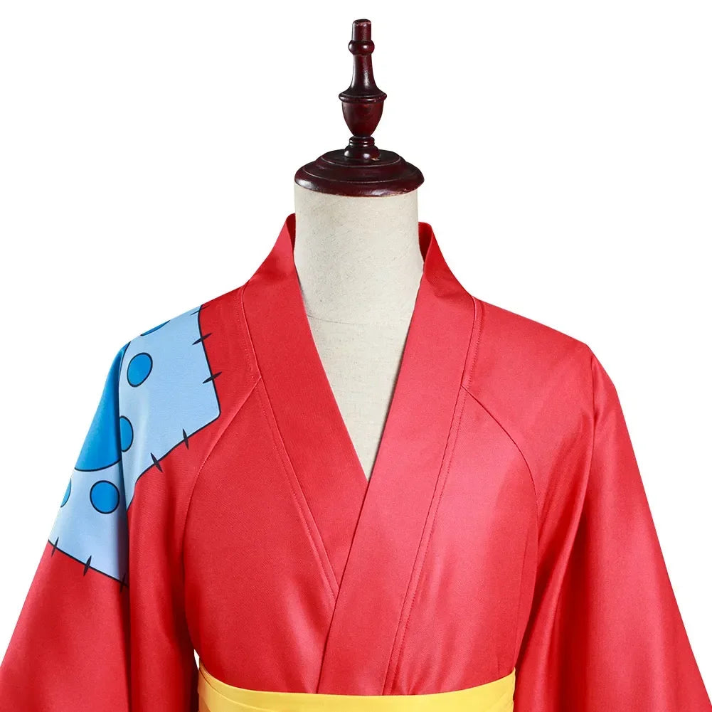 Monkey D Luffy Wano Country Arc Cosplay Kostuum Hoed Kimono Yukata Outfit Aangepaste Halloween Kostuums