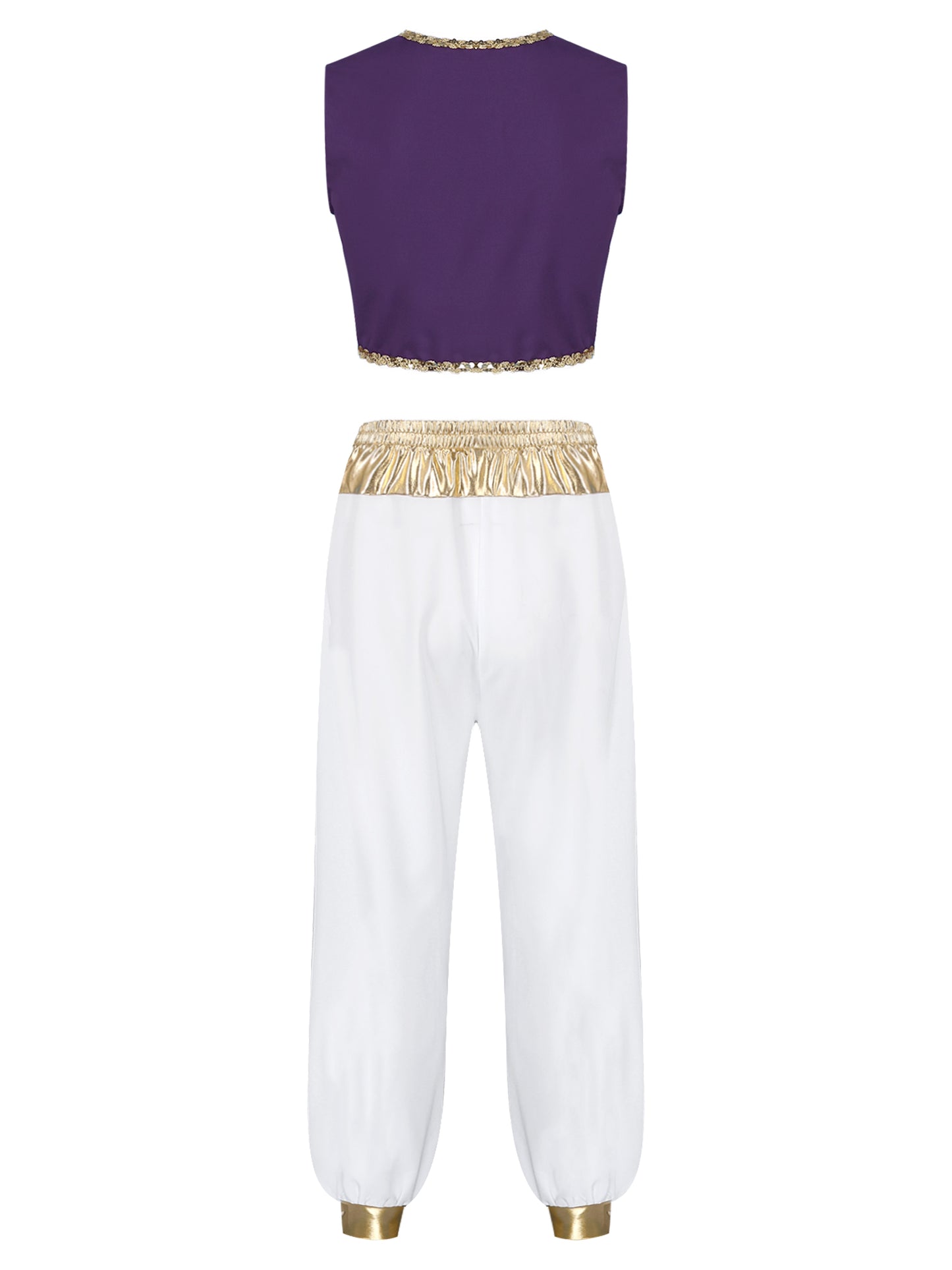 Aladin Costume Men Arabian Prince Cosplay Dress Up Waistcoat Top Harem Pants Suit Halloween Theme Party Carnival Stage Dancewear