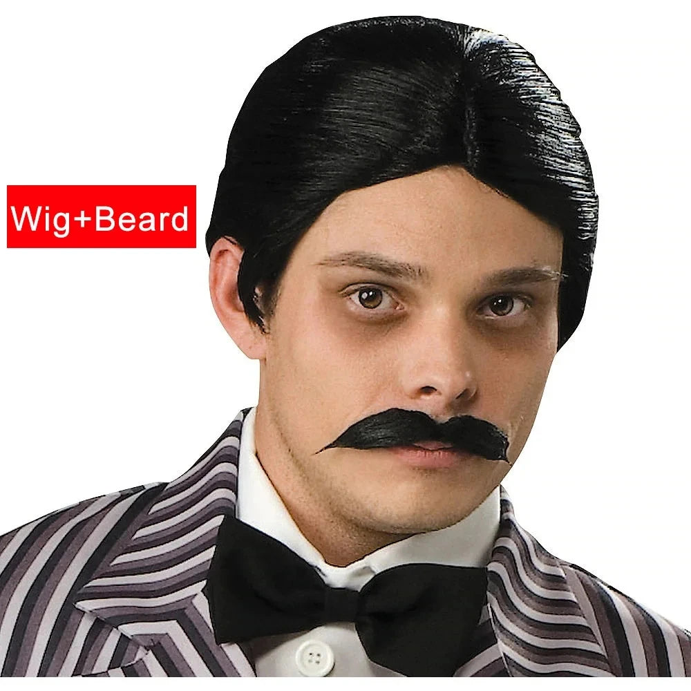 Film Gomez Addams Cosplay  Morticia Costume Dress Halloween Carnival Outfit Adult Kid Coat Shirt Pant Tie Suit Party Uniform