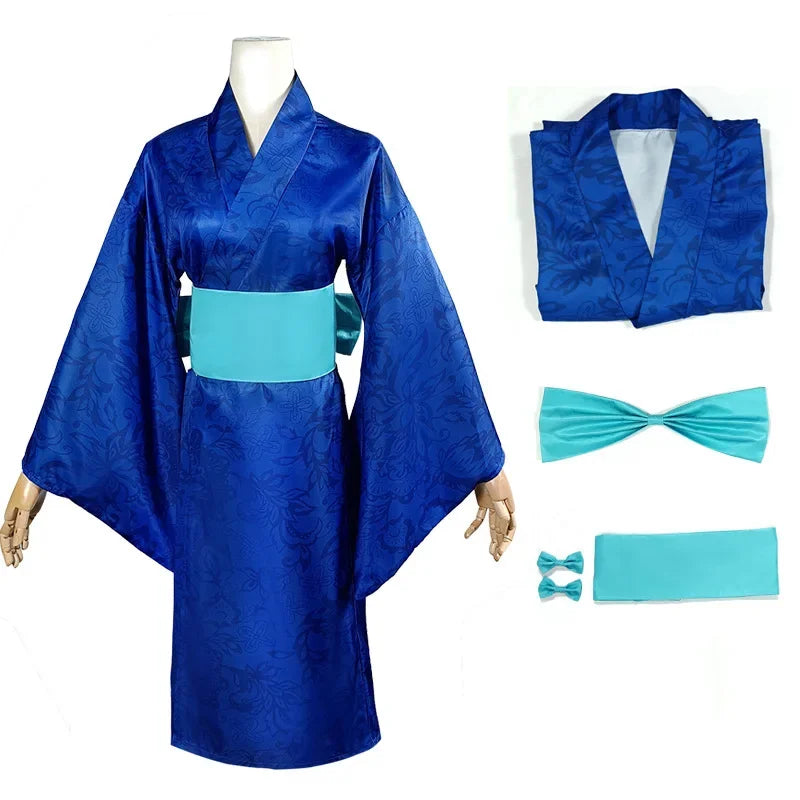 Kimet-su No Yaiba Season 2 Agatsuma Zenitsu Kimono Anime Cosplay Costume Kamado Tanjirou Hashibira Inosuke Printed Kimono Dress
