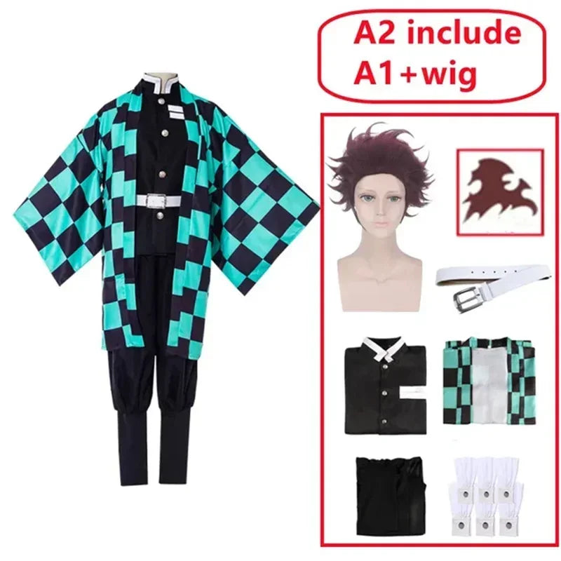 Anime Kamado Tanjirou Cosplay Kostuum Demon Moordenaar Halloween Cosplay     Kostuum Voor Kinderen Voor Volwassen Geschenken