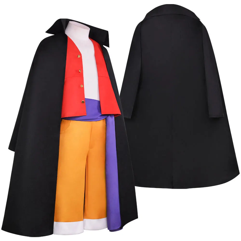 Hot Anime Monkey D Luffy Cosplay Costume Kimono Captain Of The ONE Straw Hat Pirates PIECE Halloween Outfits