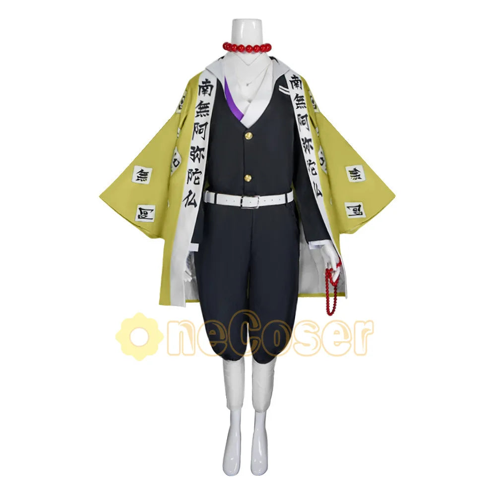 Gyomei Himejima Uniform Anime Demon Slayer Season 4 Kimetsu no Yaiba Hashira Training Arc Cosplay Costume Wig Stone Hashira