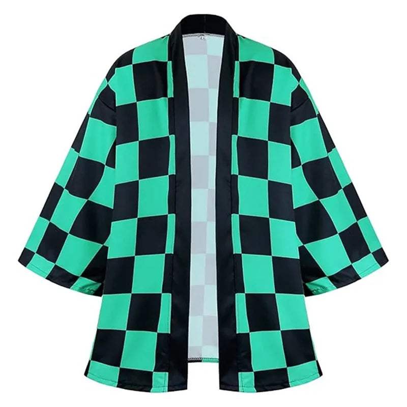 Kimetsu No Yaiba Nezuko Tanjirou Kimono Haori Cloak Cosplay Costume Halloween Adult Child Anime Costumes Cape