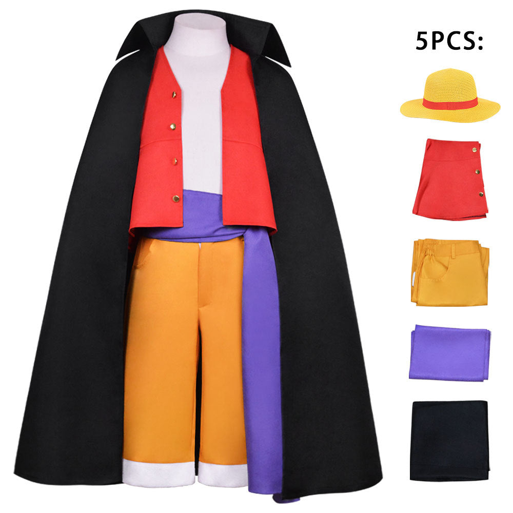 Hot Anime Monkey D Luffy Cosplay Costume Kimono Captain Of The ONE Straw Hat Pirates PIECE Halloween Outfits