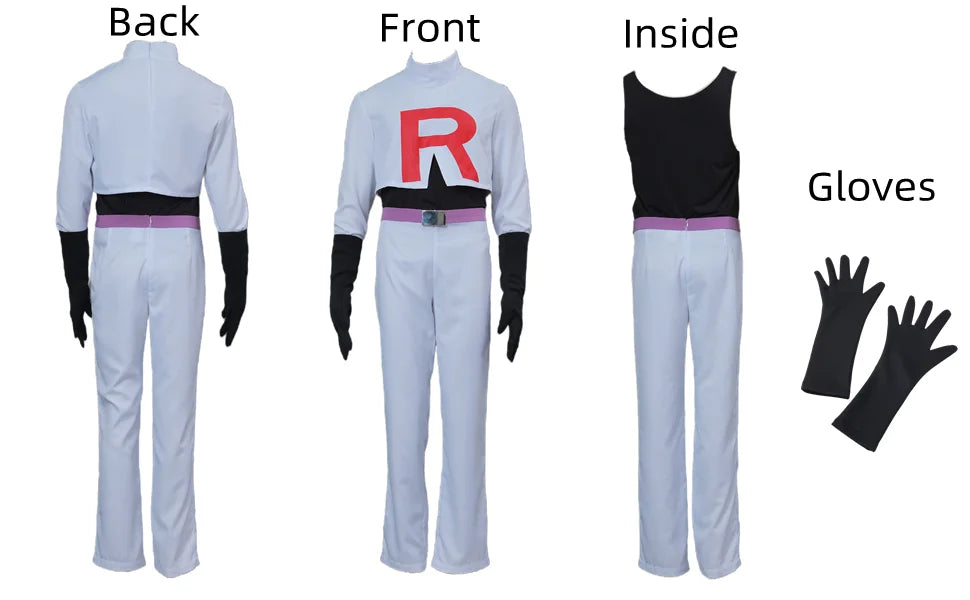 Anime Jessie and James Cosplay Costume Team Rocket Jessie Musashi James Kojirou Halloween Cosplay Costume Full Set Women Men