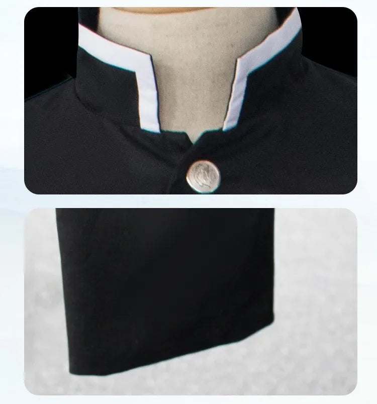 Iguro Obanai Anime Demon Ghost Killer Haori Kimono Cosplay Costume Set with White Snake Doll for Men