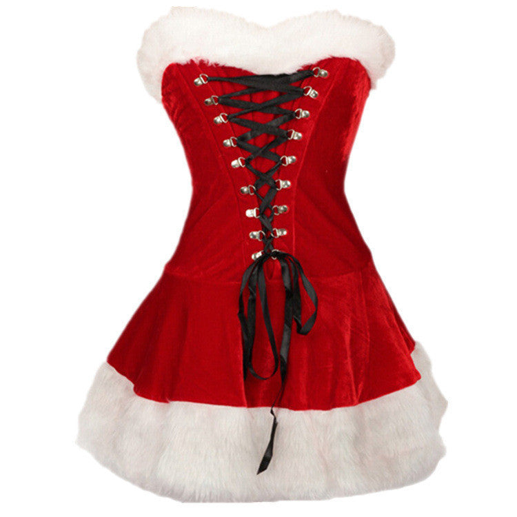 Women’s Adult Santa Claus Tube Top Costume Dress