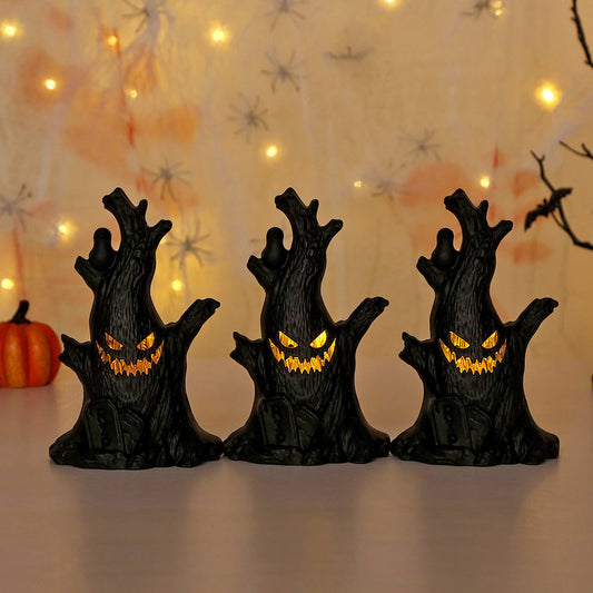 Halloween Pumpkin Ghost Stump Decorative Lamp