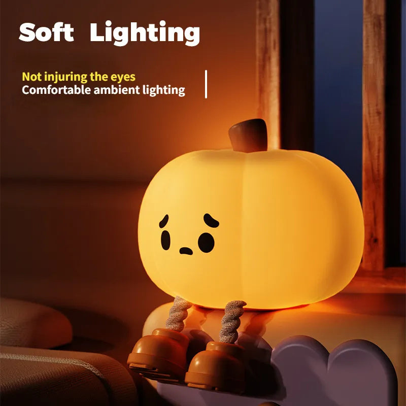 Halloween cute Pumpkin Silicone Night Light Lamp