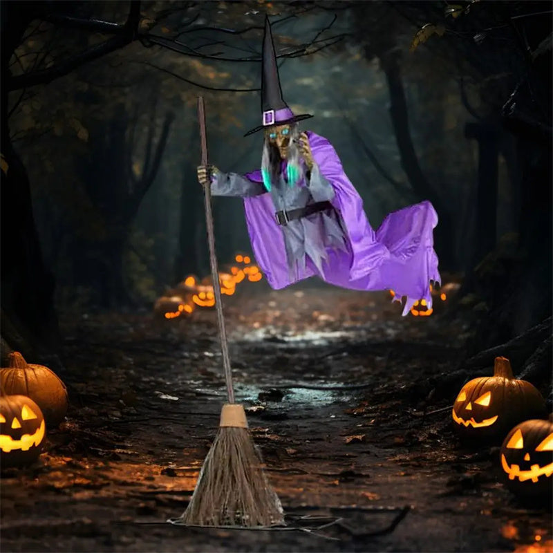 Halloween Flying Witch Decoration Animatronic Prop
